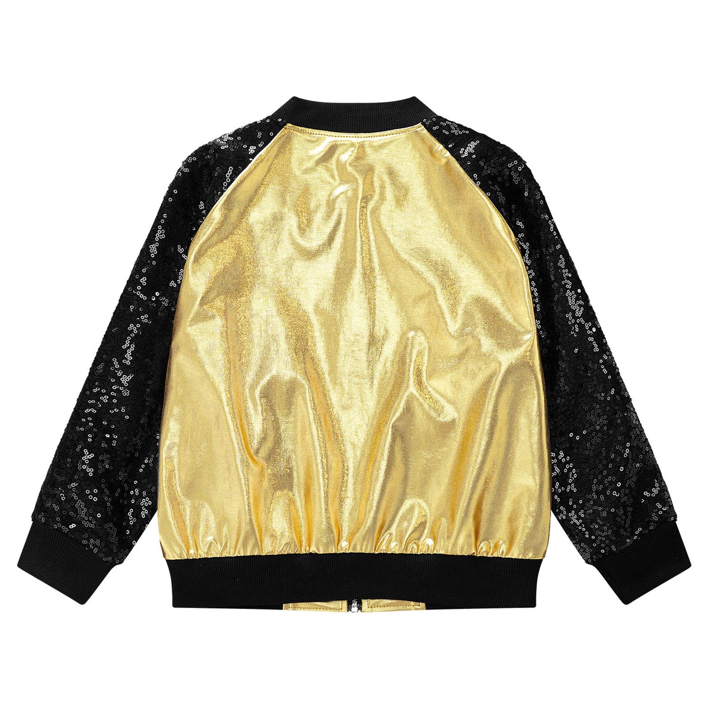 Girls Metallic Long Sleeve Zipper Jacket (Age 6-16 YRS)