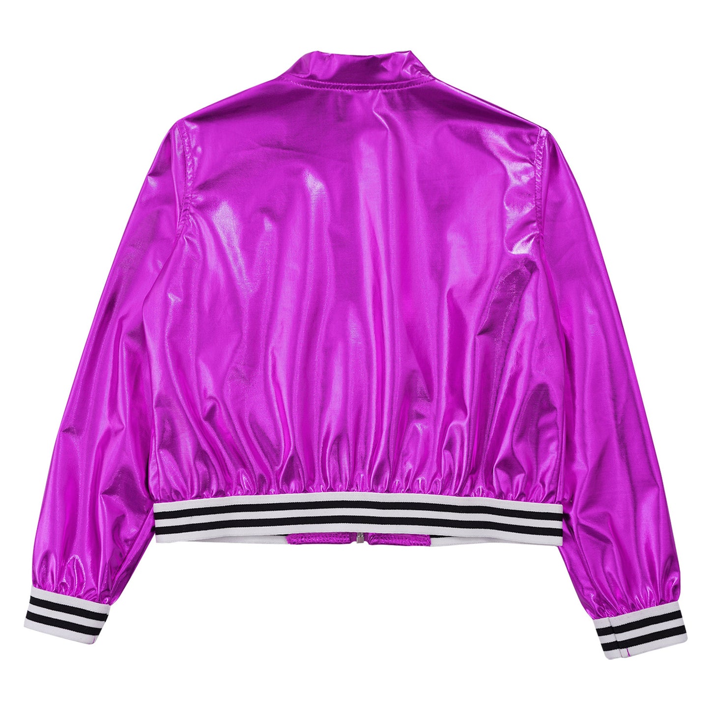 Girls Metallic Long Sleeve Zipper Jacket (Age 6-16 YRS)