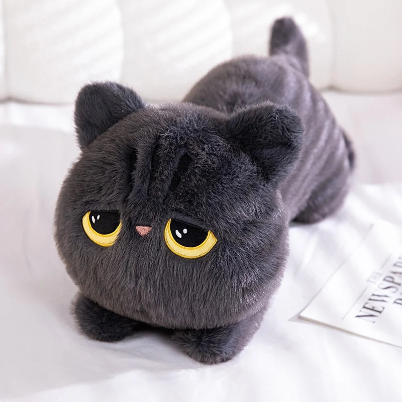 Plush Black Cat Pillow Stuffed Toy 50-90cm Gray
