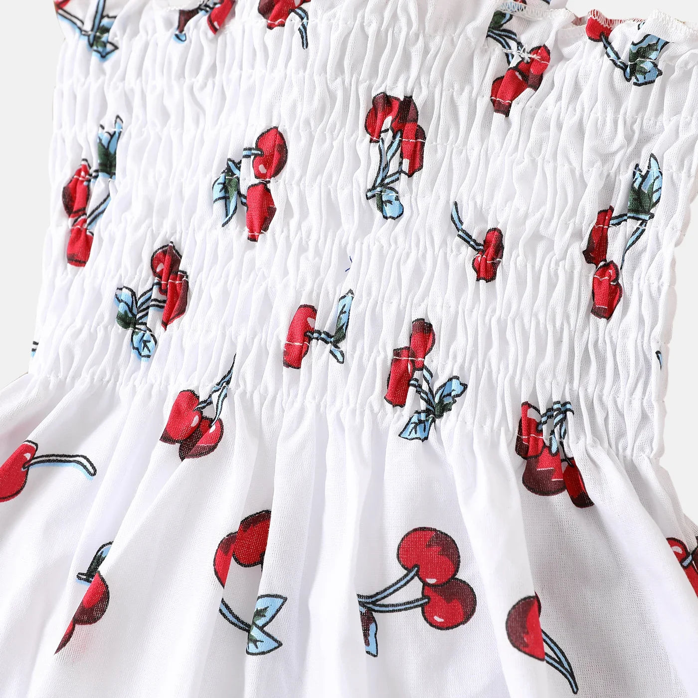 Baby Girls Cotton Cherry Print Strappy Dress (Age 3M-24M)