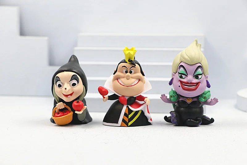 Q Version Anime Figures – Disney Princesses & Villains | 6 Pack or 9 Pack Collectible Set