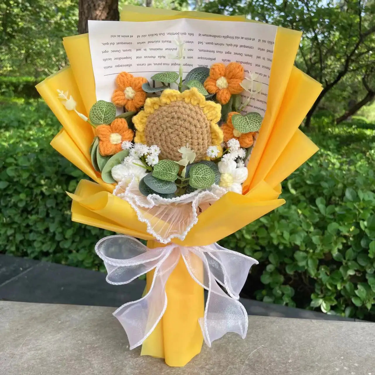 Plush Knitted Crochet Flower Gift Bouquet