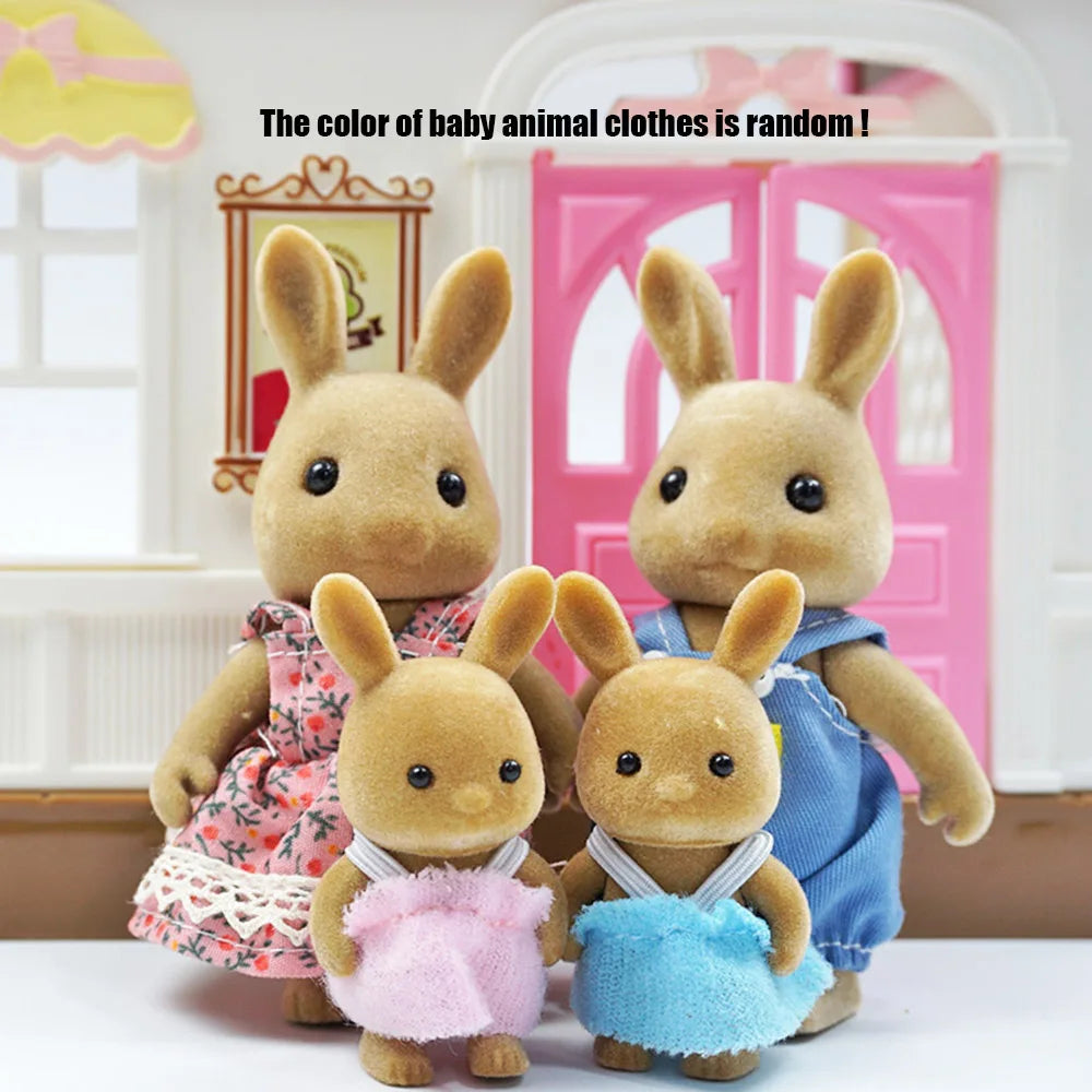 Bunny Familyes Forest Animal 1:12 Scale Dollhouse Miniatures