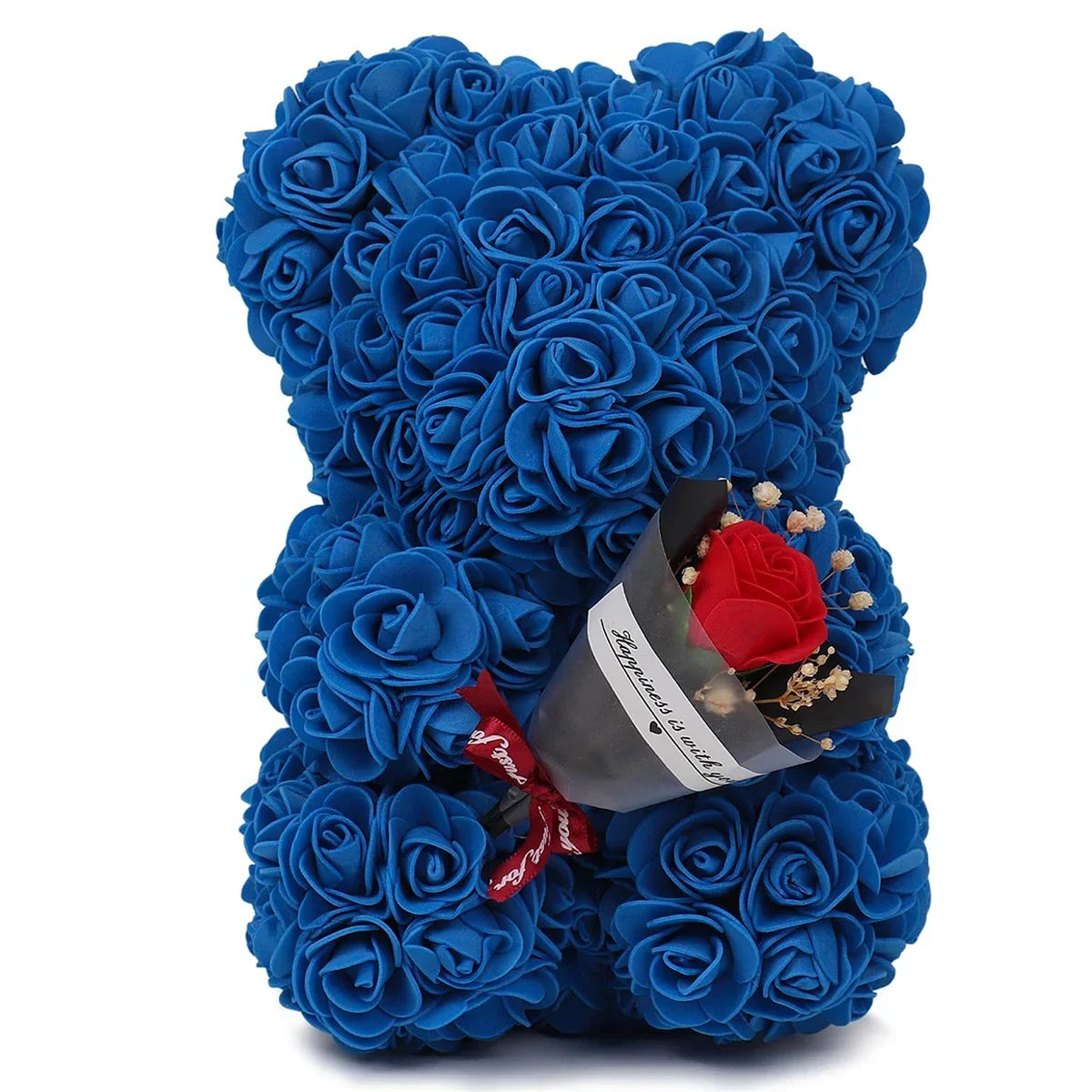 Rose Teddy Bear Bouquet – Handmade Gift Box for Valentine’s Birthdays & Special Occasions Navy