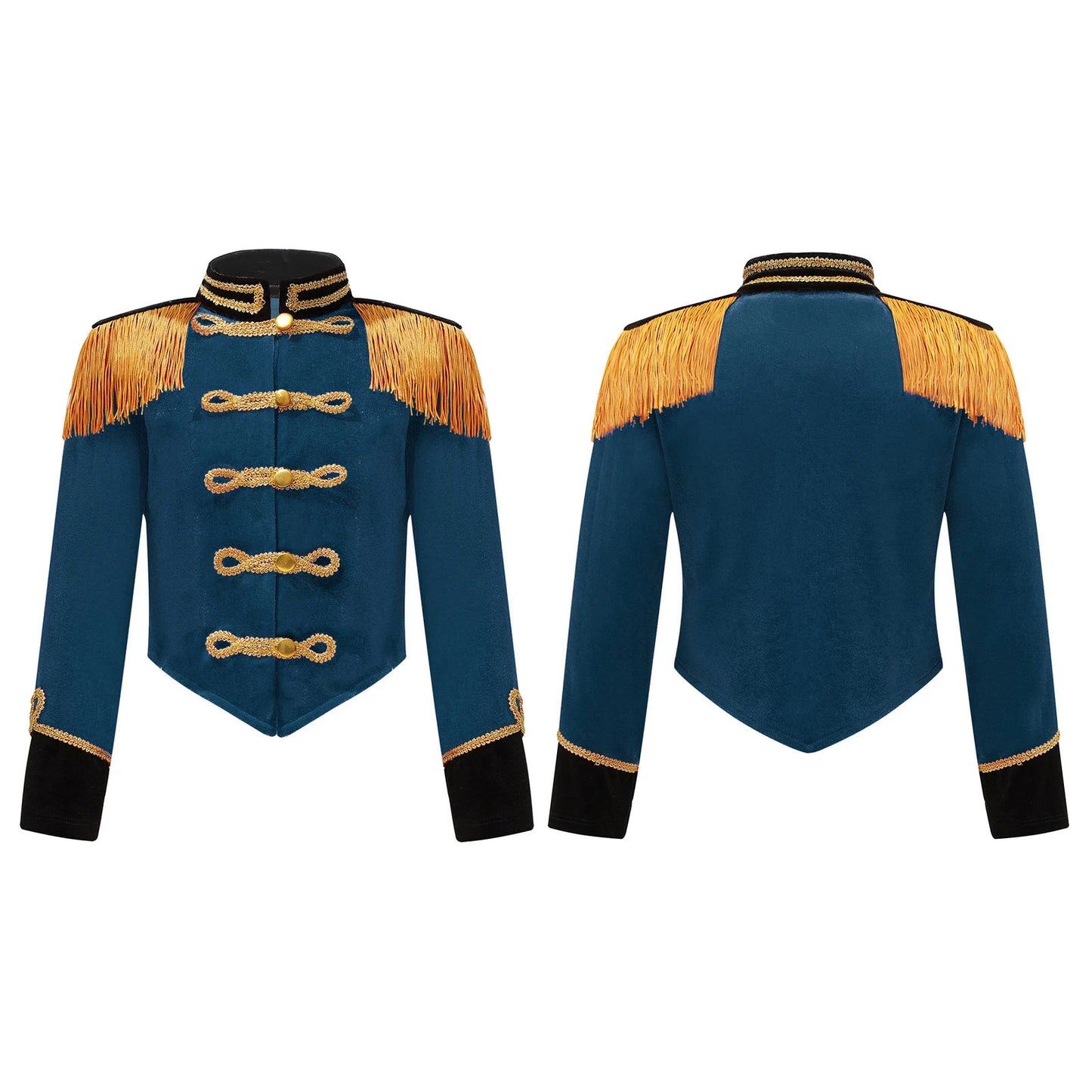 Kids Circus Ringmaster Costume Long Sleeve Fringe Tassel Jacket (Age 6-14YRS)