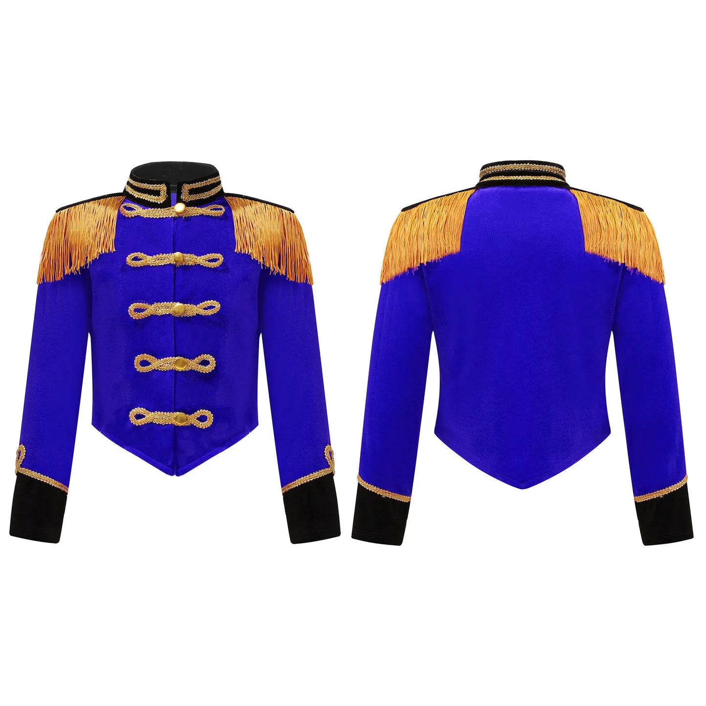 Kids Circus Ringmaster Costume Long Sleeve Fringe Tassel Jacket (Age 6-14YRS)