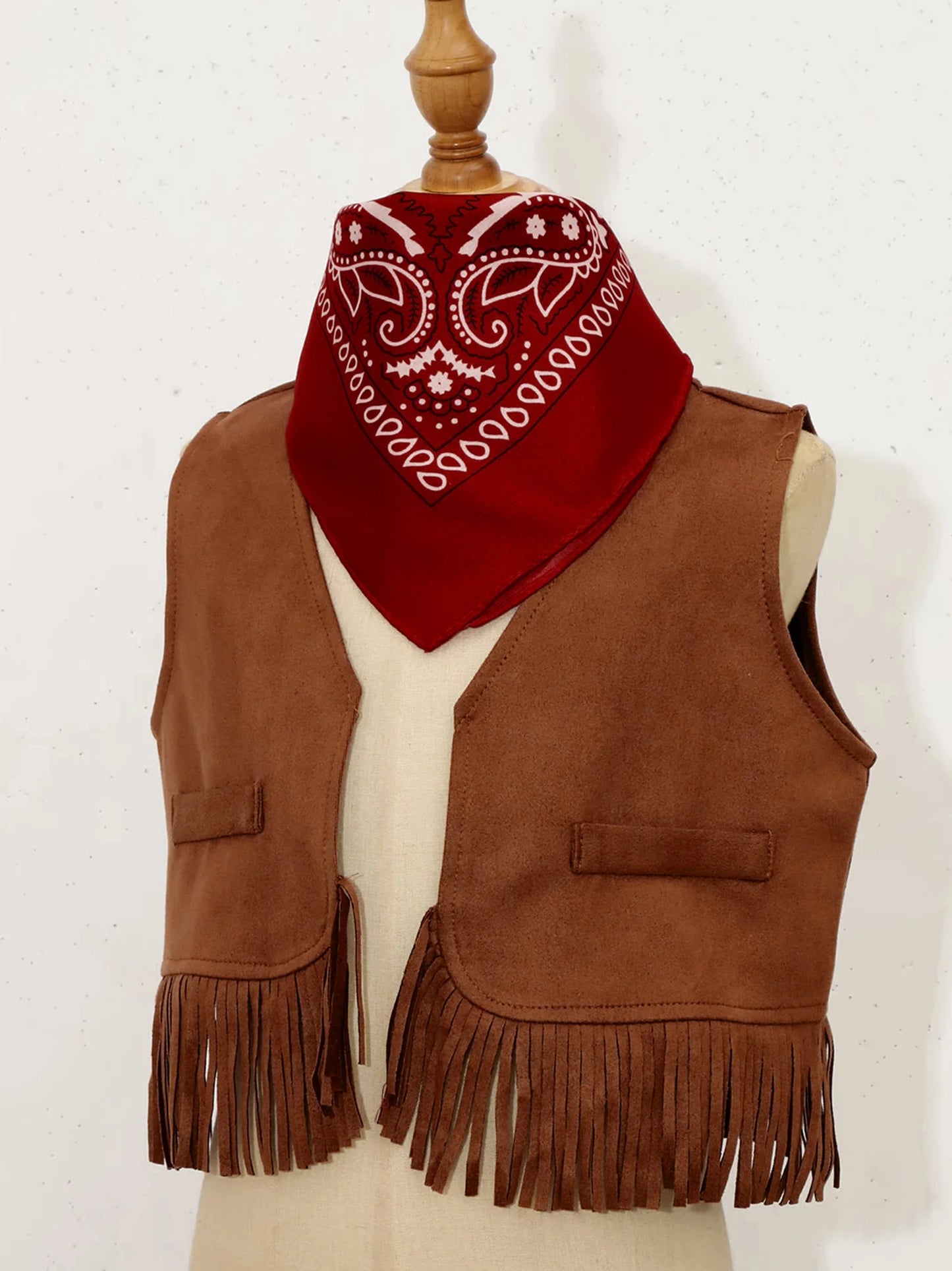 Baby Girls/Boys Western Cowboy Costume Suede Tassels Vest (Age Newborn-5 YRS)