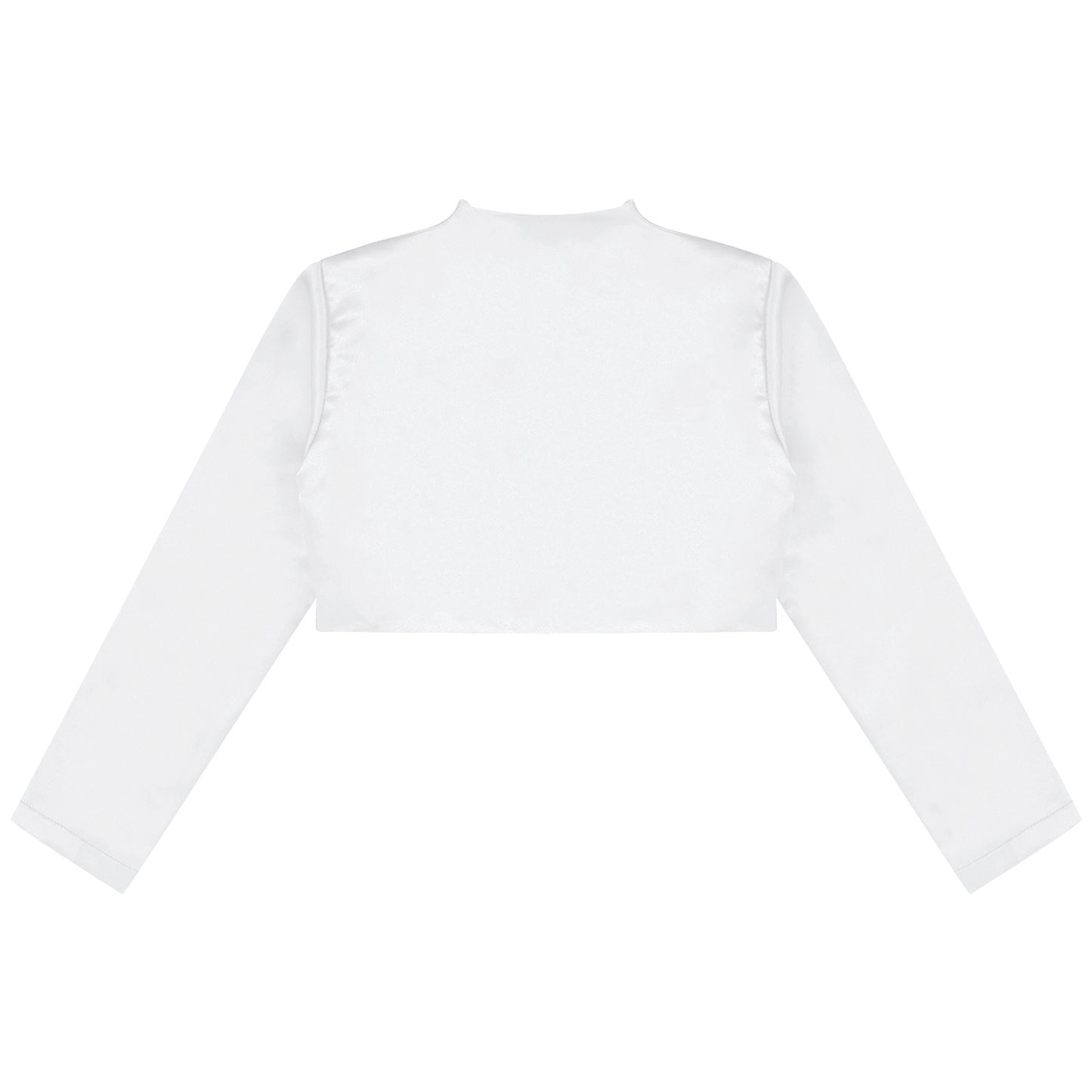 Kids Girls Long Sleeve Satin Shrug Jacket (Age 4-14 YRS)