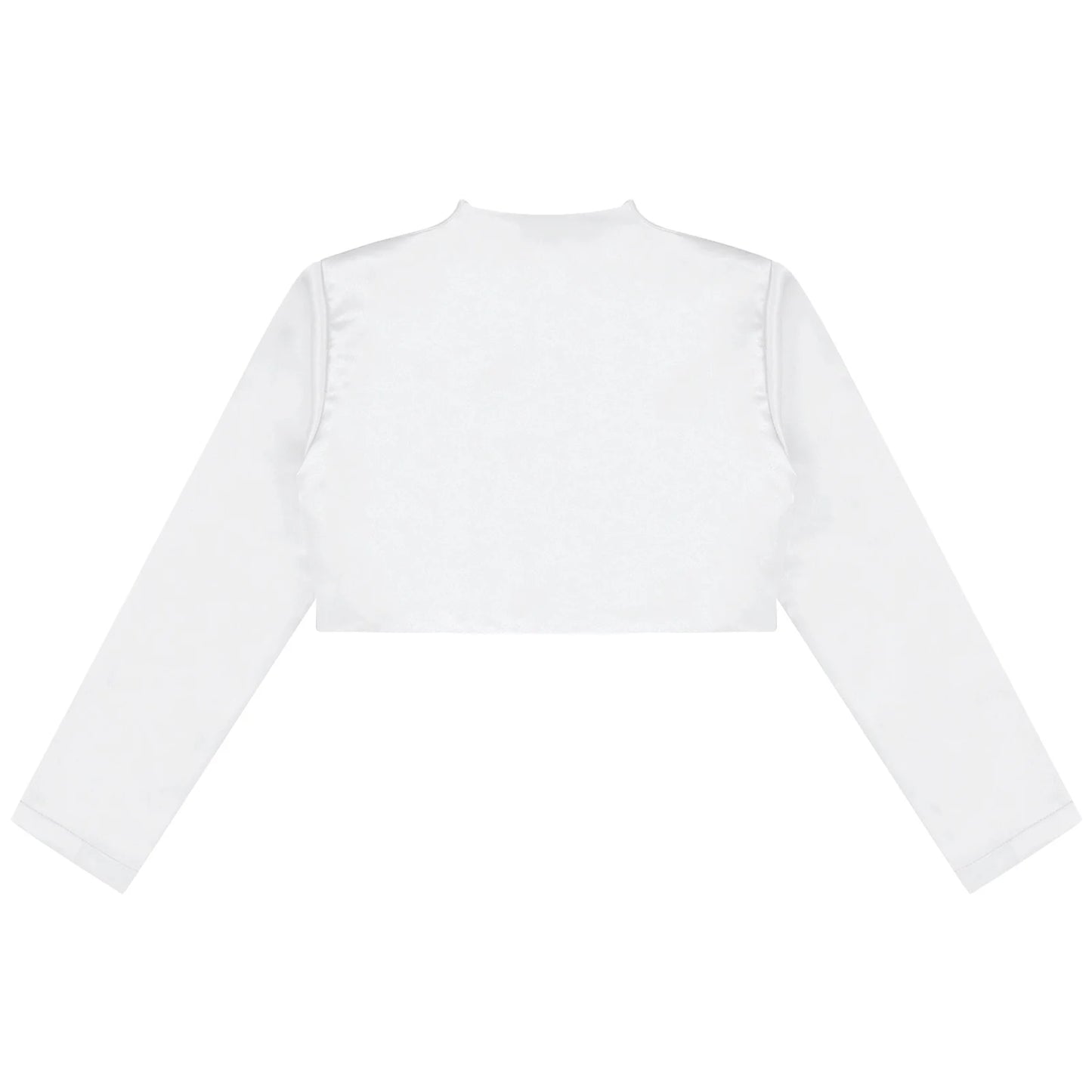 Kids Girls Long Sleeve Satin Shrug Jacket (Age 4-14 YRS)