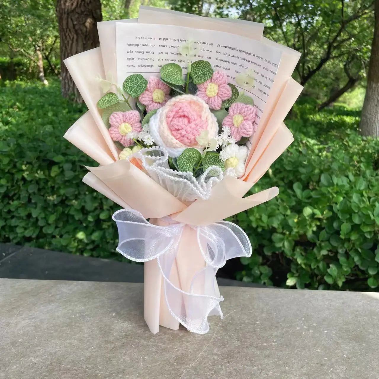 Plush Knitted Crochet Flower Gift Bouquet 8