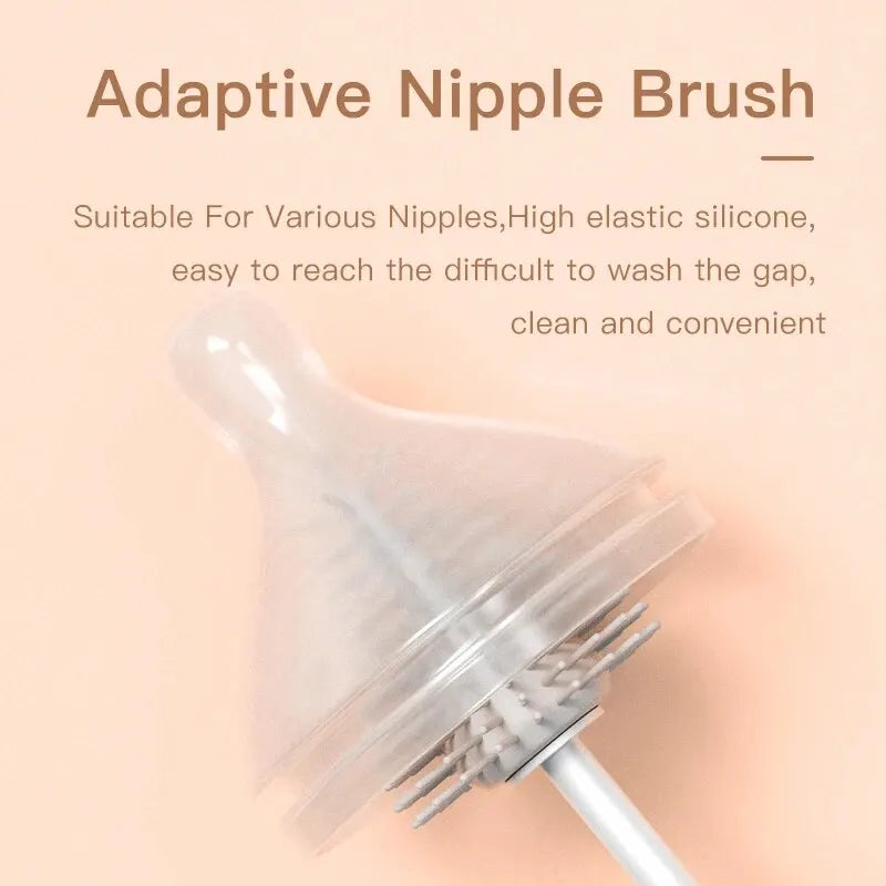 Silicone Baby Bottle Brush Cleaning 360 Degree Rotation
