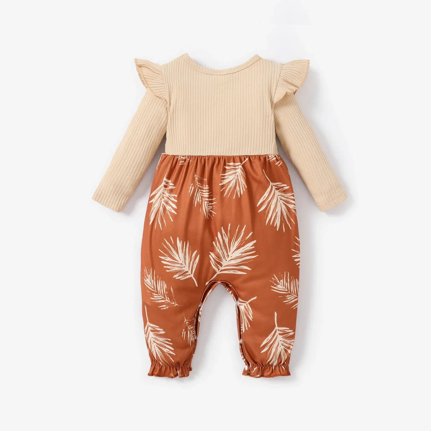 Baby Girls Plant Print Rib-knit Panel 2 In 1 Jumpsuit (Age Newborn-18M)