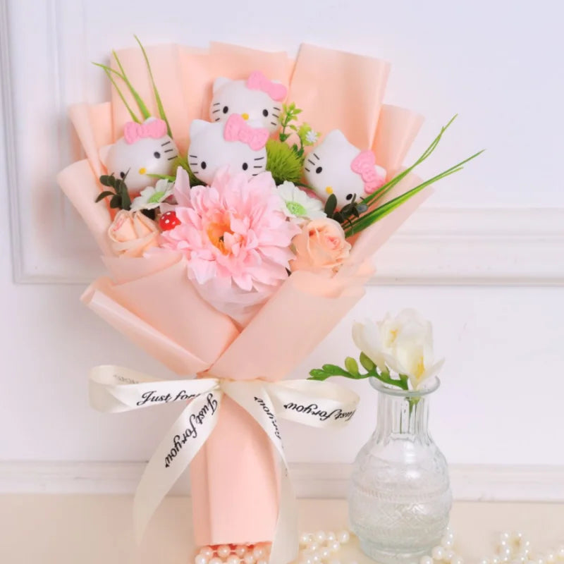 Hello Kitty Plush Flower Gift Bouquet – 35cm in Gift Box | Sanrio-Inspired Keepsake Arrangement 20