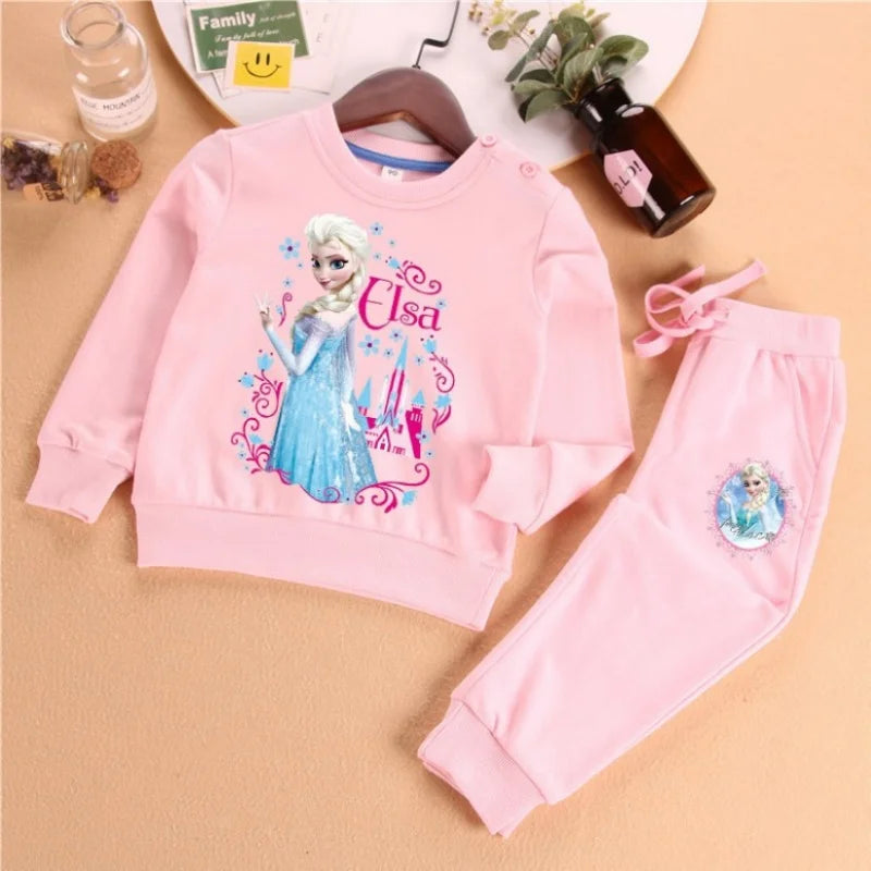 Girls Elsa Top & Trousers Set (Age 3-8 YRS) Pink