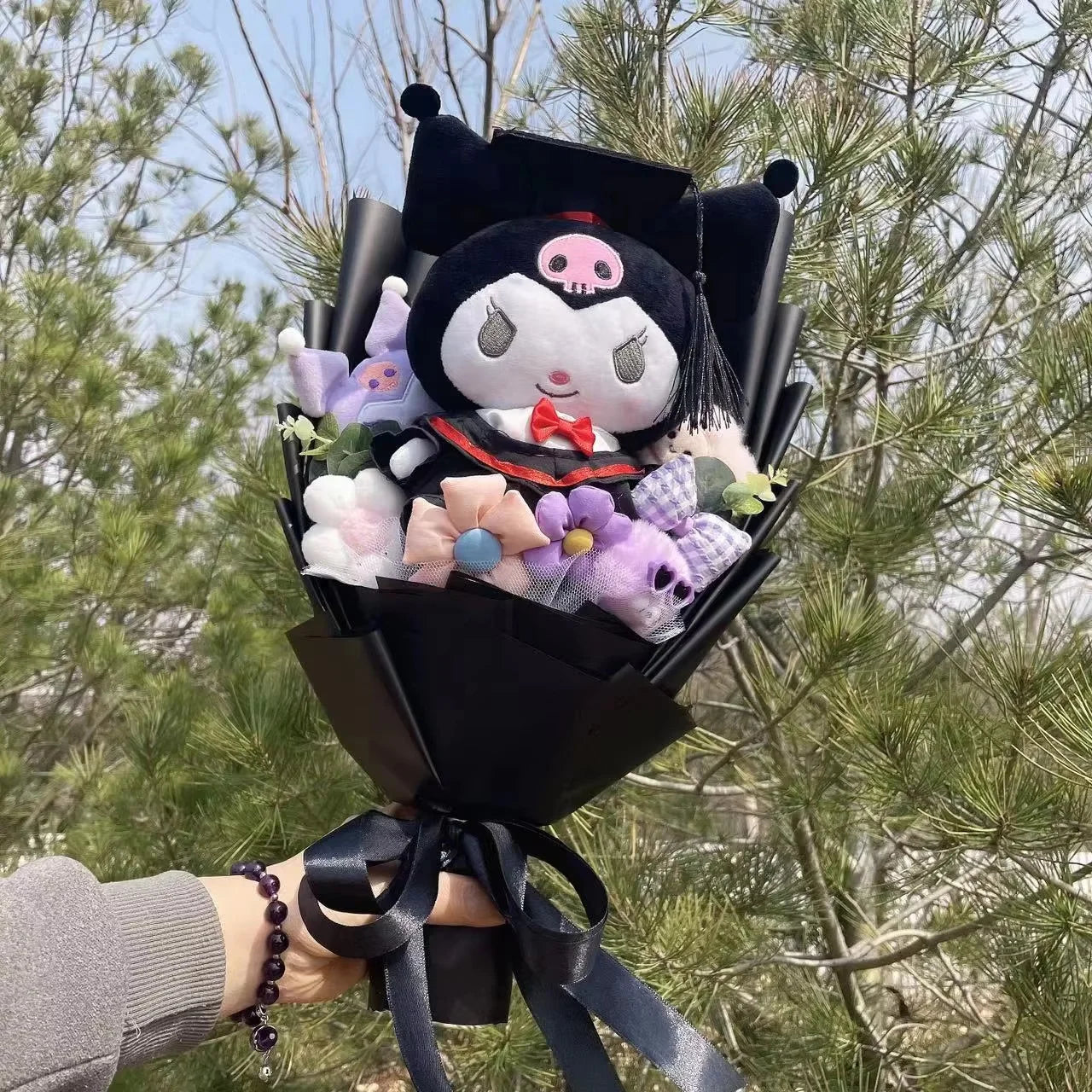 Sanrio Graduation Plush Flower Gift Bouquet – My Melody, Kuromi & Cinnamoroll