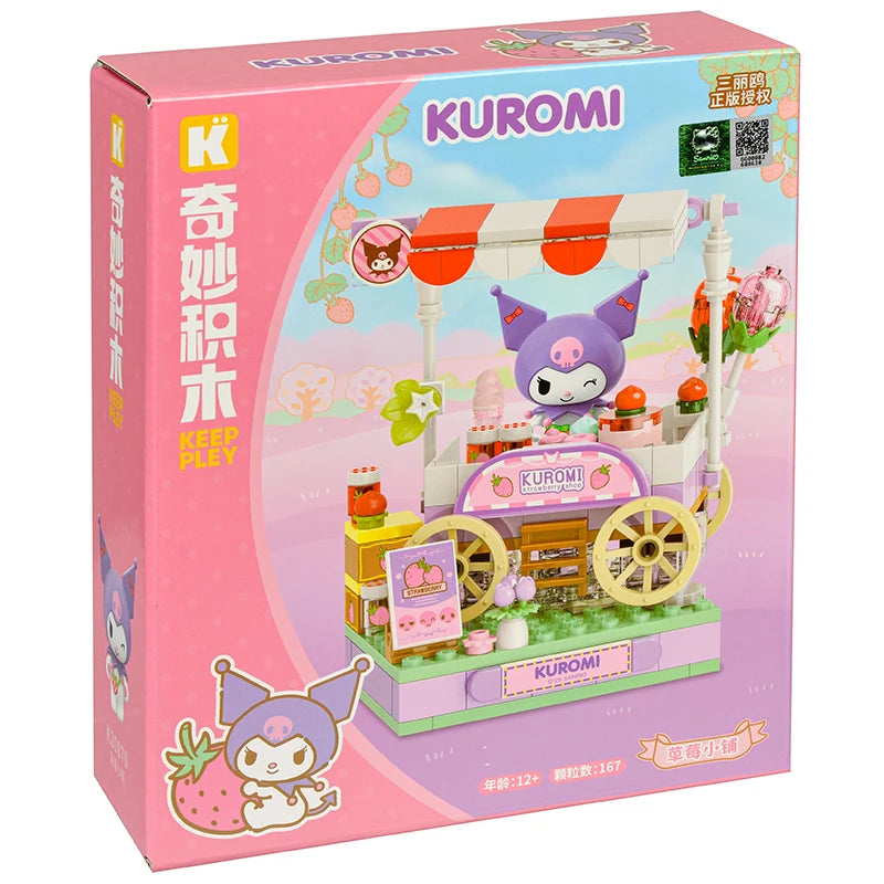 Sanrio Strawberry Town DIY Building Block Set – Hello Kitty, Kuromi & My Melody Multi Kuromi