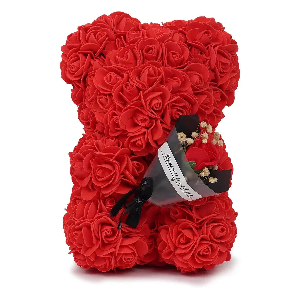 Rose Teddy Bear Bouquet – Handmade Gift Box for Valentine’s Birthdays & Special Occasions Red