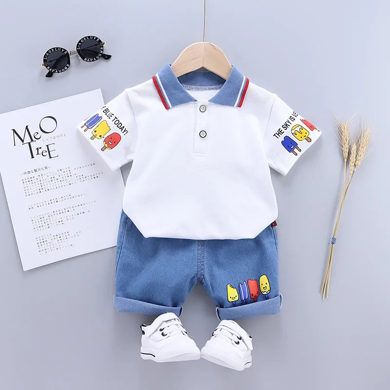 Boys T-shirt + Shorts Set (Age Newborn-5 YRS) Blue
