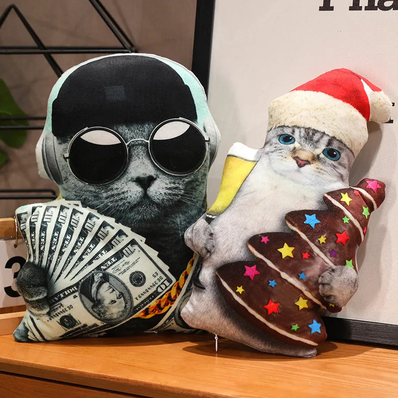 Plush Funny 3D Cat Plush Stuffed Toy 30-40cm