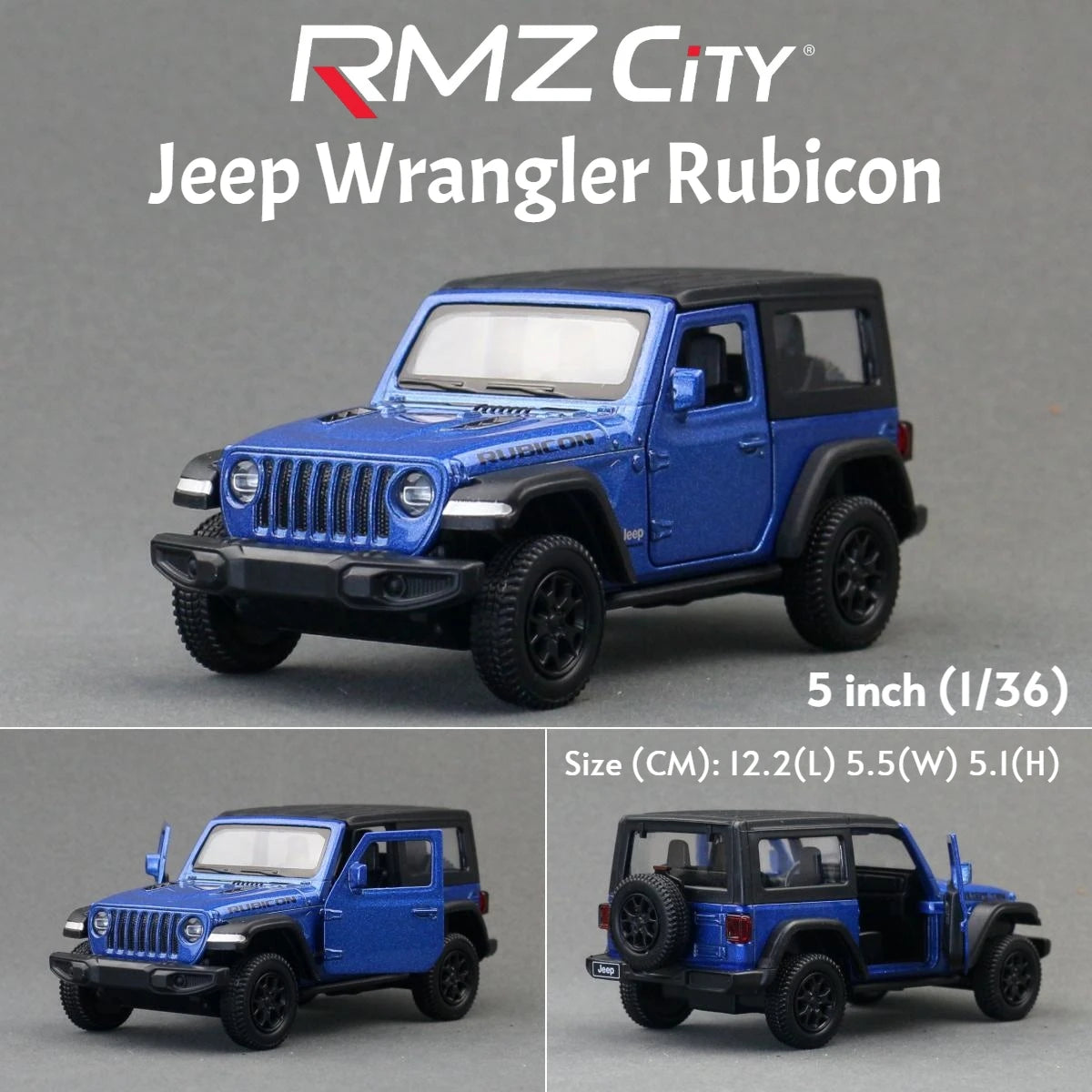 RMZ City 1/36 scale model of a Jeep Wrangler Rubicon Toy Car