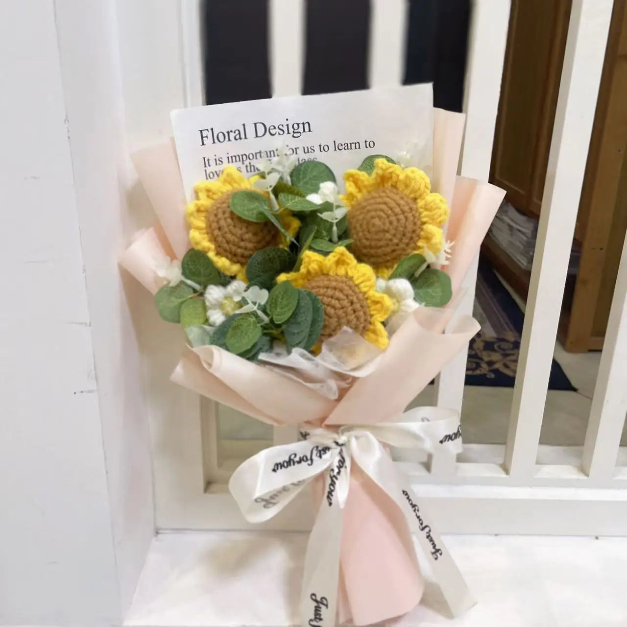 Plush Knitted Crochet Flower Gift Bouquet