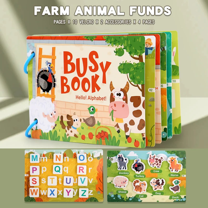 Montessori Busy Book Educational Toy NB145C1-Letter