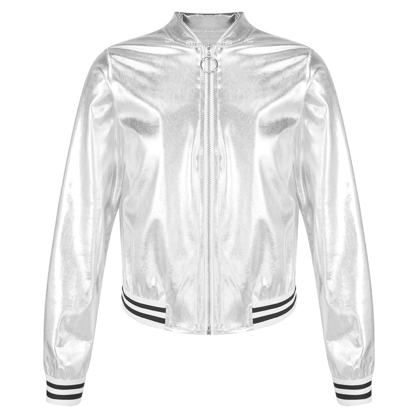 Girls Metallic Long Sleeve Zipper Jacket (Age 6-16 YRS)