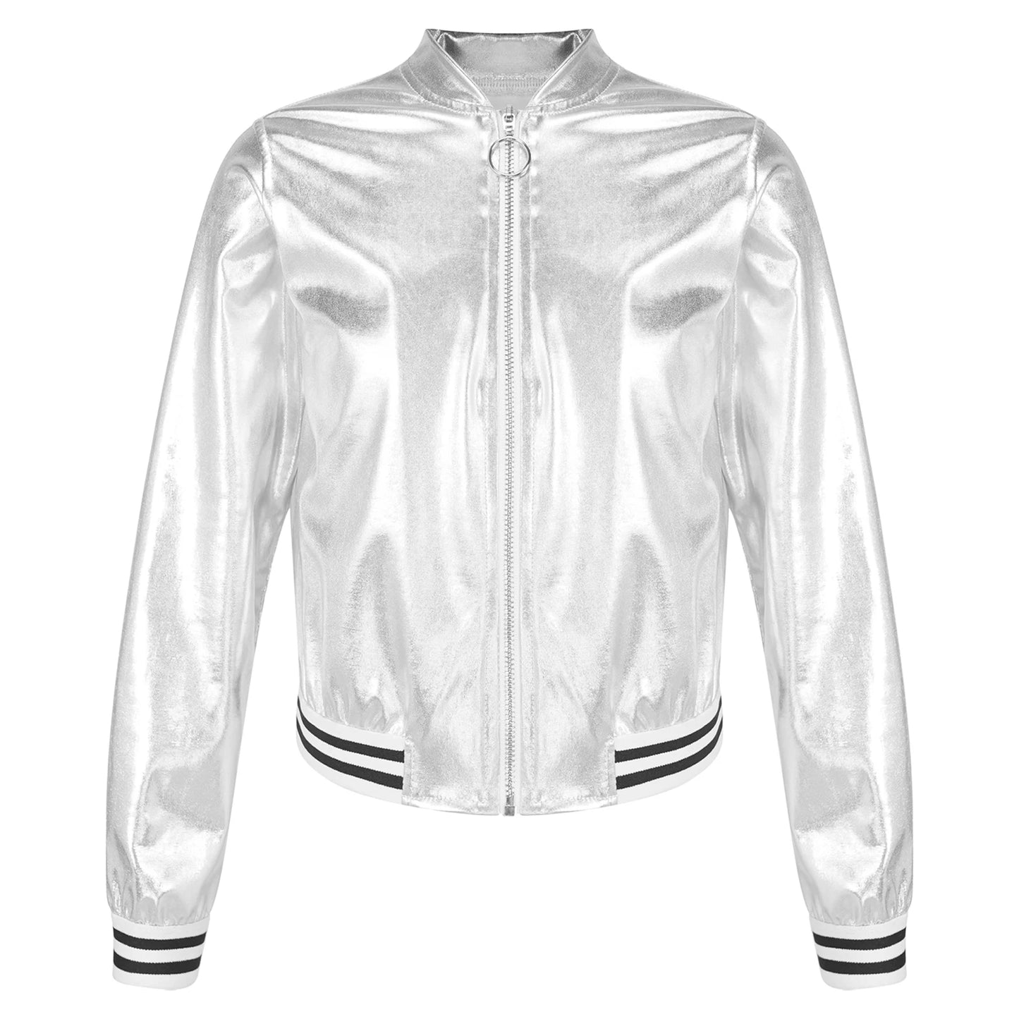 Girls Metallic Long Sleeve Zipper Jacket (Age 6-16 YRS)