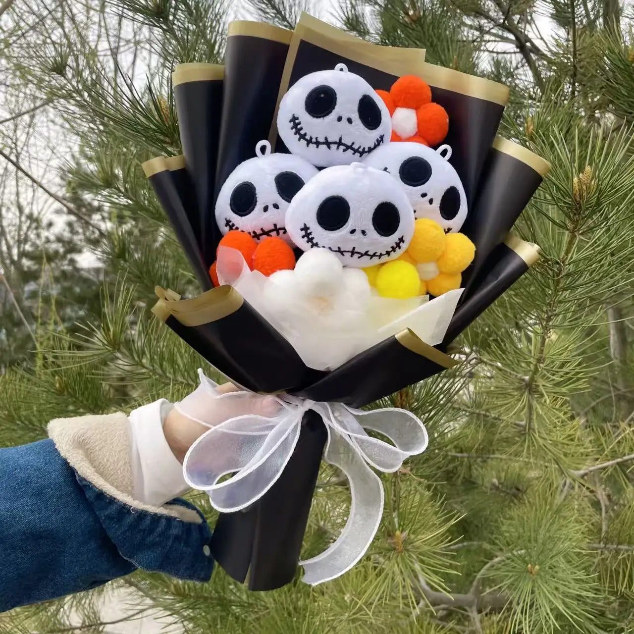 Jack Skellington Plush Flower Gift Bouquet – 40cm | Nightmare Before Christmas Stuffed Toy Arrangement