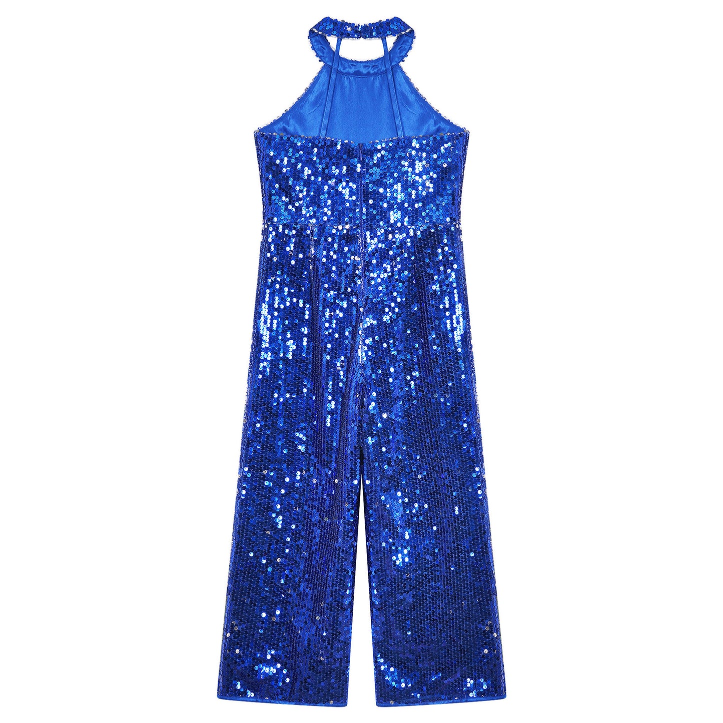 Girls Dance Sequin Sleeveless Halter Jumpsuit (Age 6-14YRS)