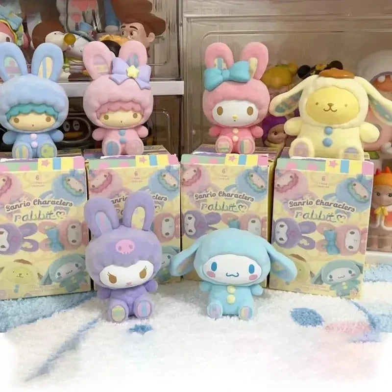 Sanrio Characters Fluffy Rabbit Blind Box Series Figure Model