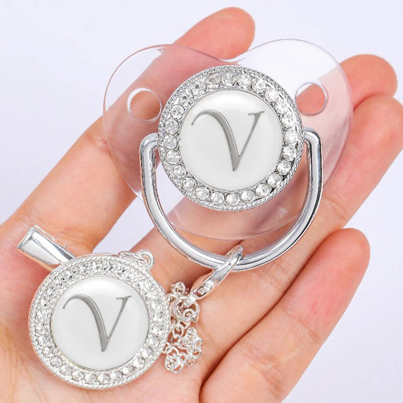Baby Silver Personalised Luxury Bling Pacifier Dummy