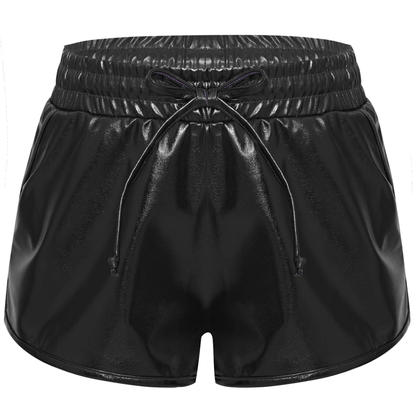 Girls Metallic Drawstring Shorts (Age 3-12 YRS) Black