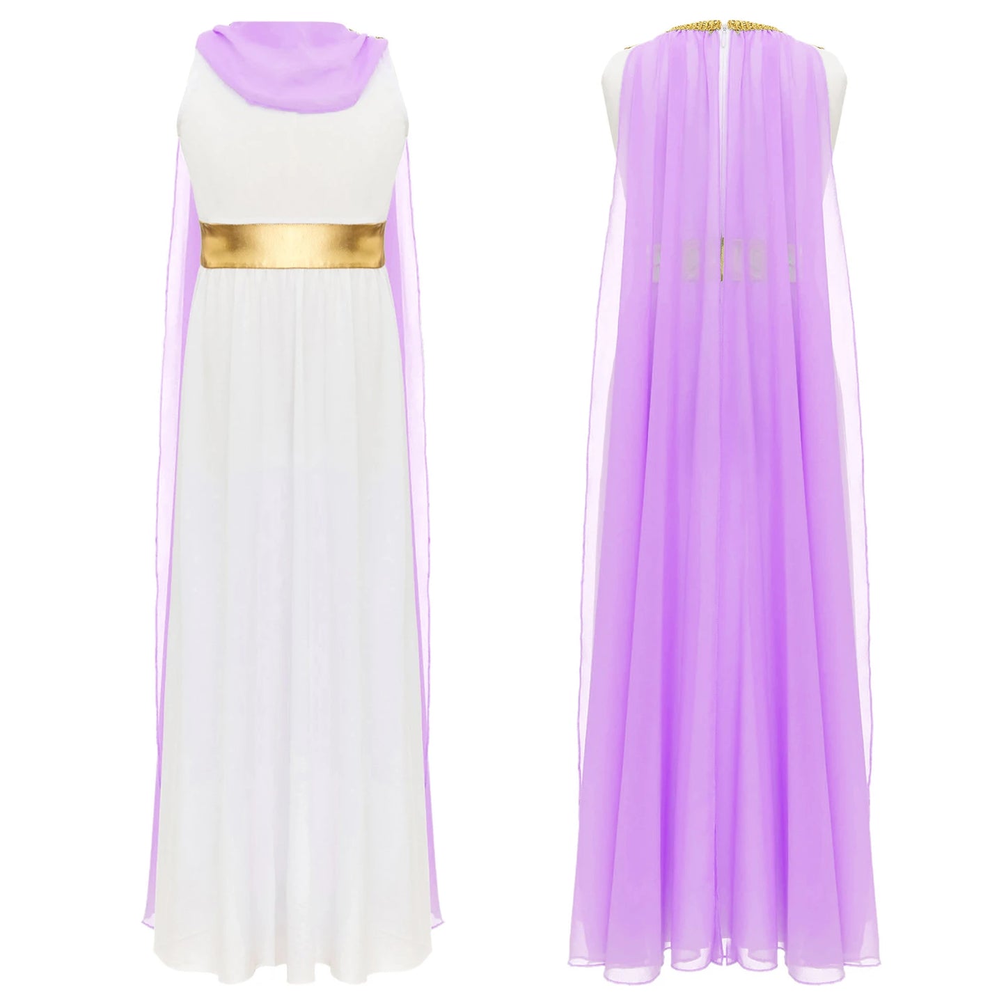 Girls Roman Grecian Athena Split Costume Dress (Age 6-16 YRS)