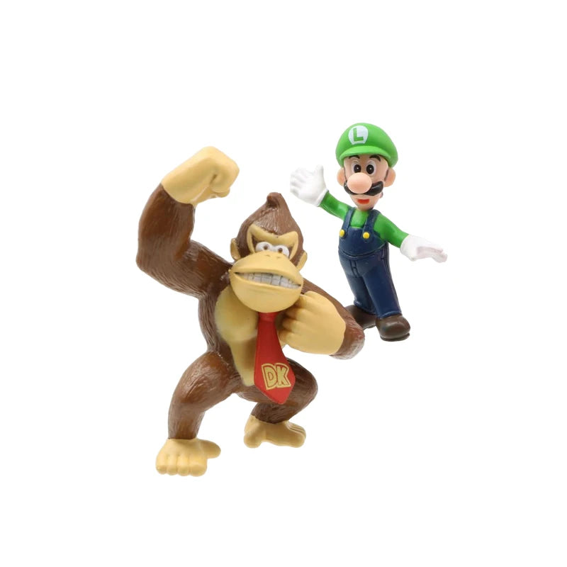 Super Mario Bros Action Figure Set – 6-Piece PVC Model Collection | Luigi, Yoshi, Donkey Kong & More