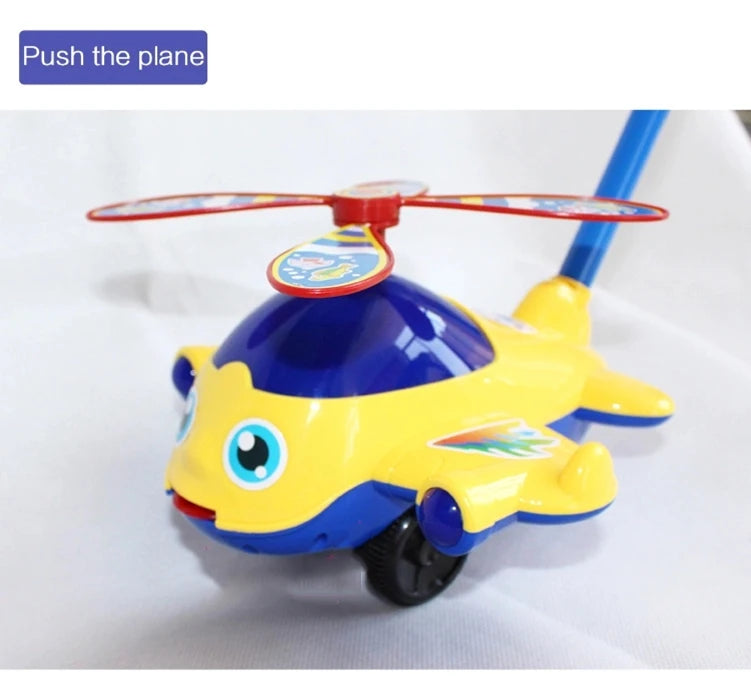 Baby Walker Push Pull Along Plane Car Toy Small Yellow