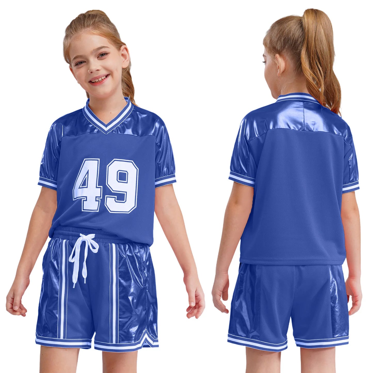Girls/Boys Sports Shorts & T-shirt Sets (Age 6-16YRS) Blue