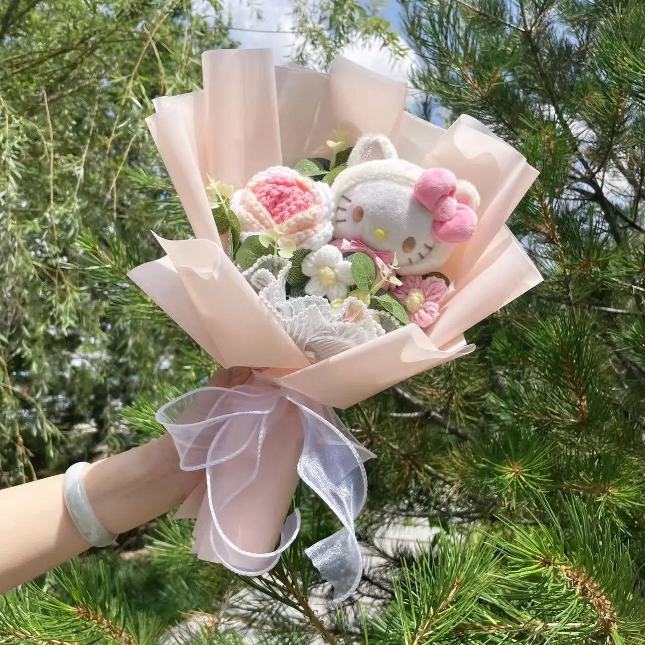 Hello Kitty Plush Flower Gift Bouquet – 35cm in Gift Box | Sanrio-Inspired Keepsake Arrangement