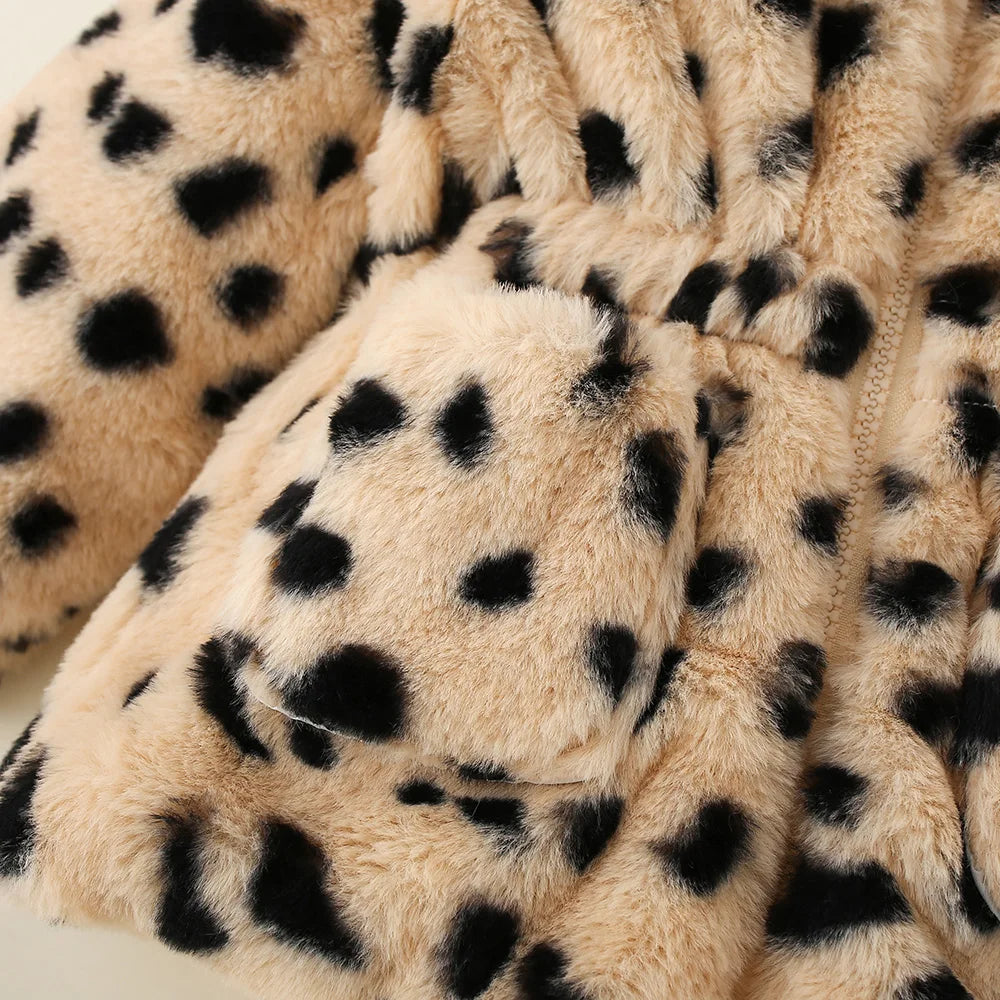 Baby/Toddlers Leopard Print Wool Hooded Jacket (9M-3YRS)