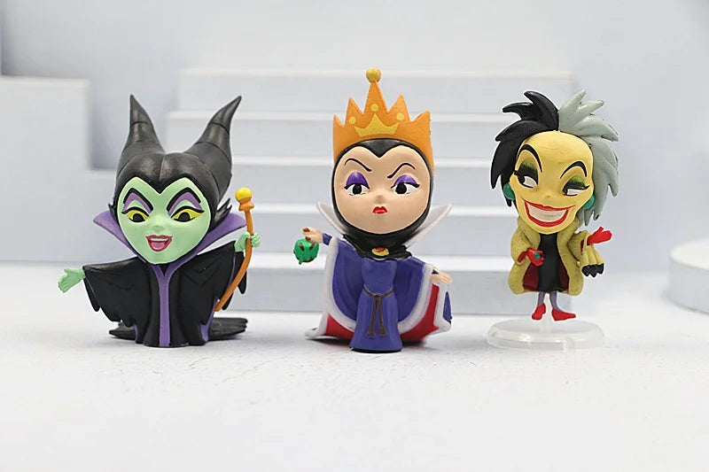 Q Version Anime Figures – Disney Princesses & Villains | 6 Pack or 9 Pack Collectible Set