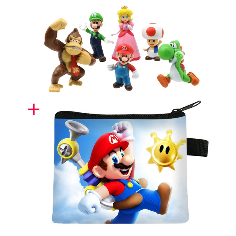 Super Mario Bros Action Figure Set – 6-Piece PVC Model Collection | Luigi, Yoshi, Donkey Kong & More
