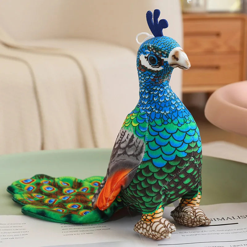 Plush Peacock Stuffed Toy - 25cm Navy 25cm