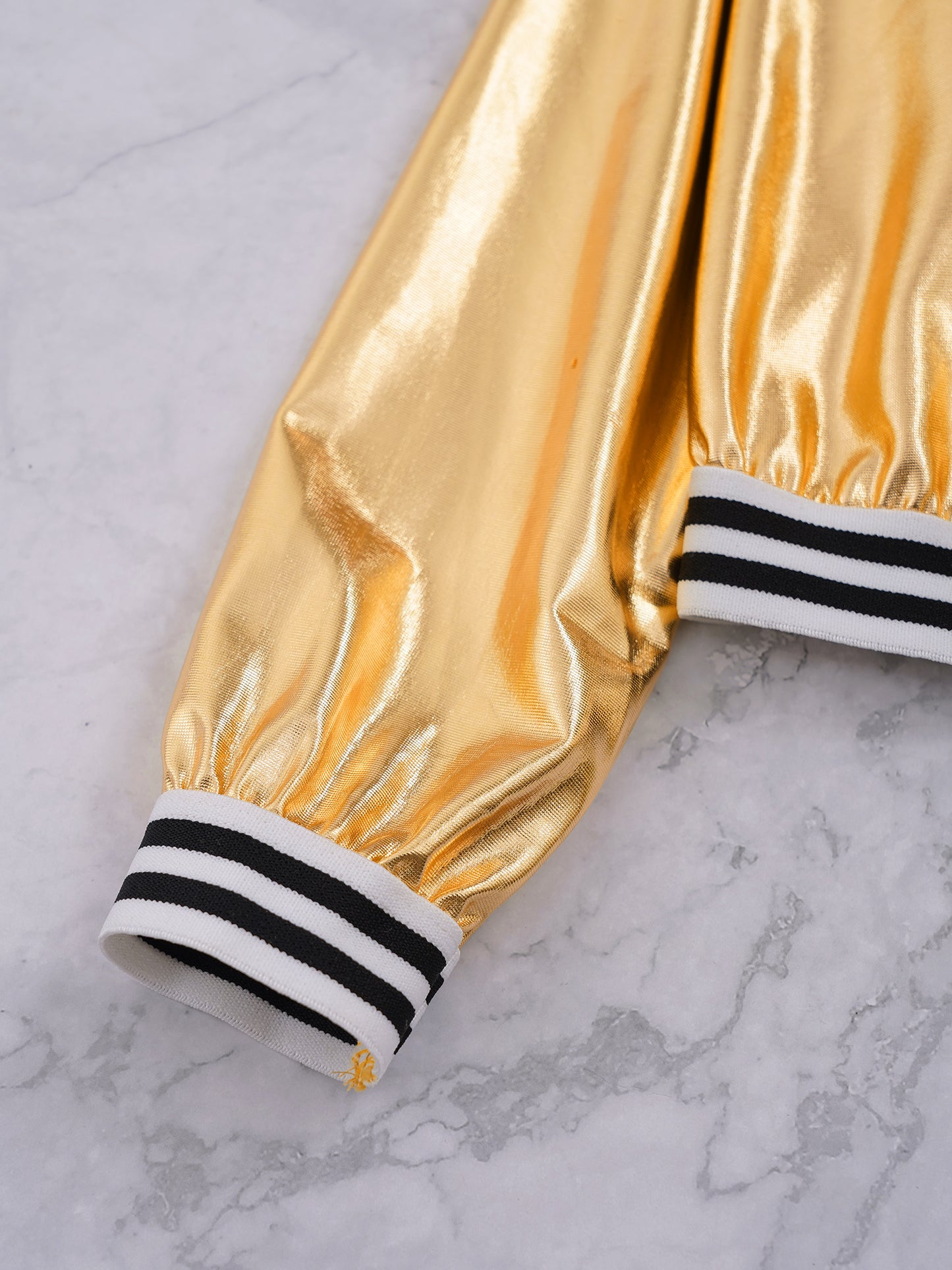 Girls Metallic Long Sleeve Zipper Jacket (Age 6-16 YRS)