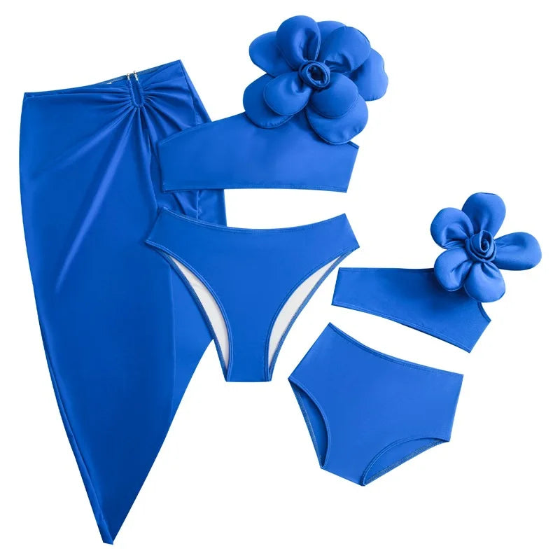 Mother & Daughter Matching Cover Up Skirt (Mommy & Me) Blue