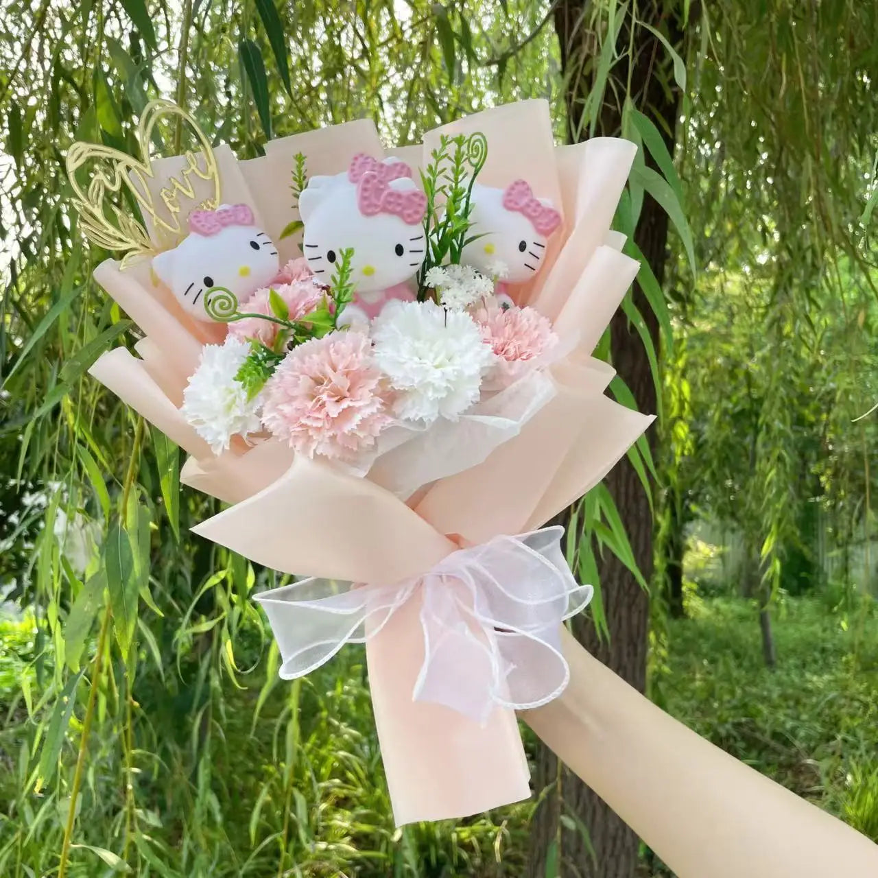 Hello Kitty Plush Flower Gift Bouquet – 35cm in Gift Box | Sanrio-Inspired Keepsake Arrangement