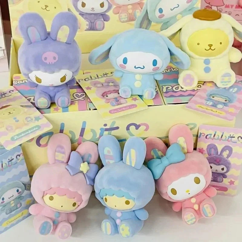 Sanrio Characters Fluffy Rabbit Blind Box Series Figure Model