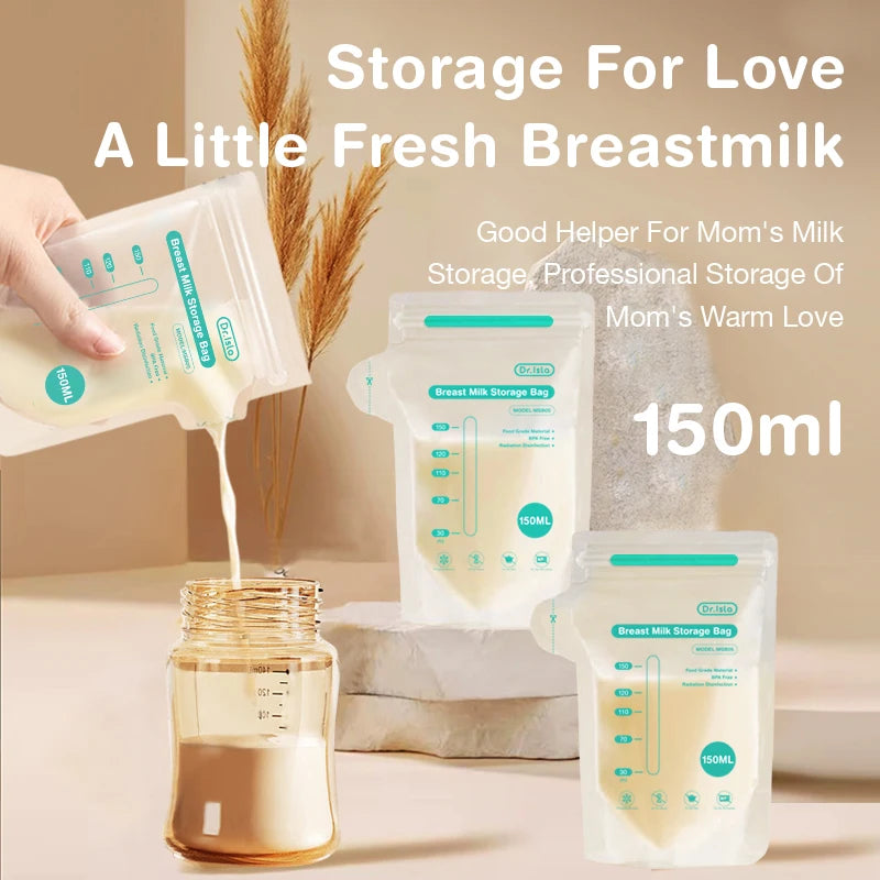 Dr.isla 100Pcs 150ML Breast Milk Storage Bag