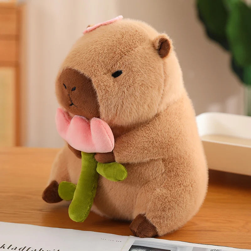 Plush Capybara Stuffed Toys 30-40cm Flower