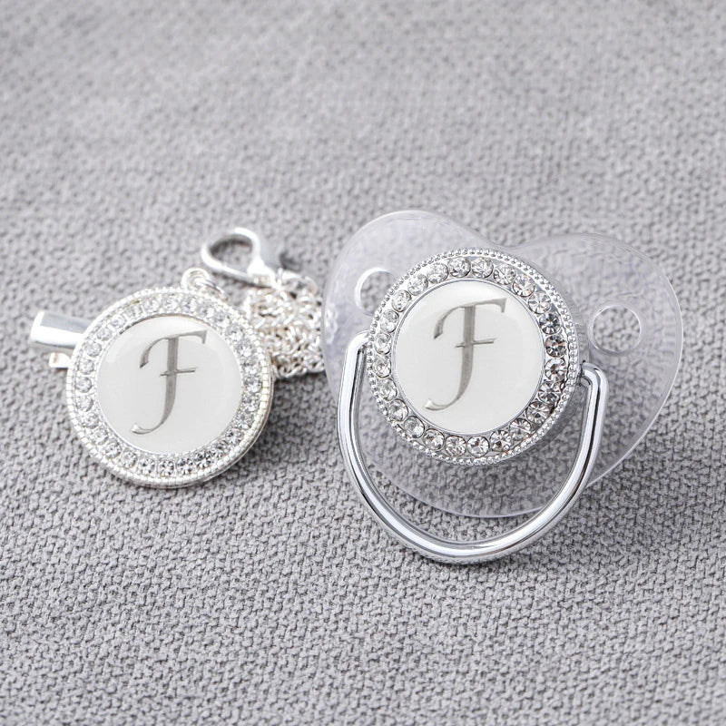 Baby Personalized Rhinestone Pacifier Luxury Clips