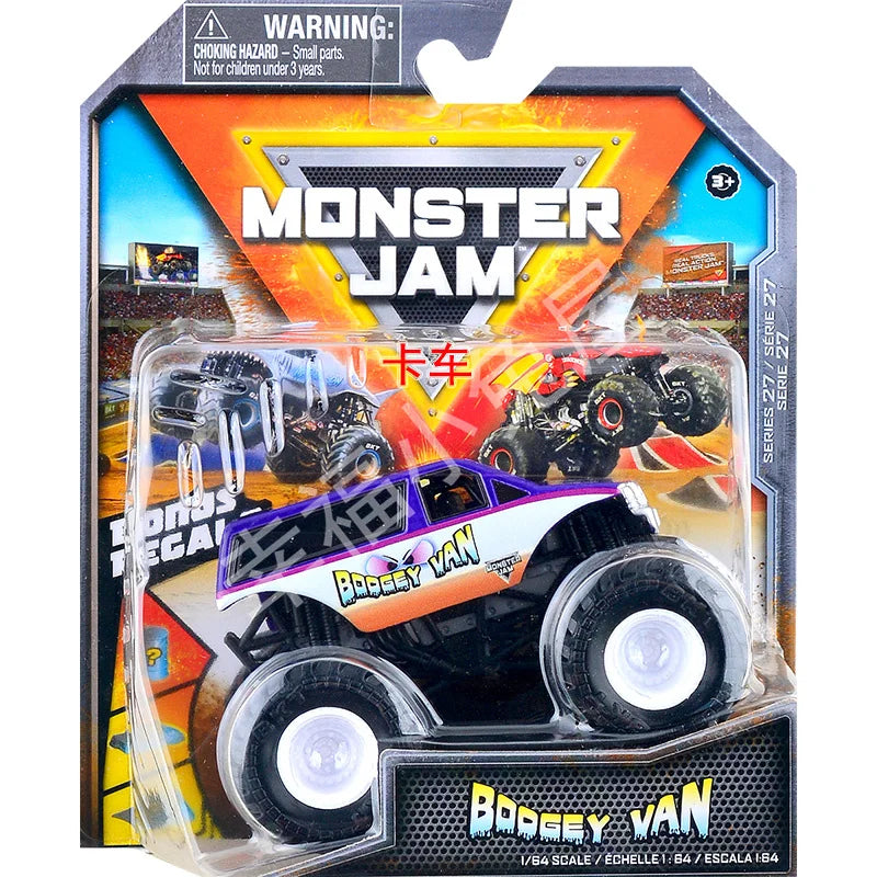Monster Mutt Monster Jam Grave Digger 1:64 Scale Die Cast Alloy Truck Toys Monster Jam Grave Digger Monster Truck Boys Off-Road Light Grey